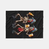 Funny Dancing Rate Skeletons Beer Drinking Hallowe Fleece Deken (Voorkant (Horizontaal))