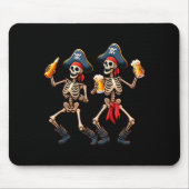 Funny Dancing Rate Skeletons Beer Drinking Hallowe Muismat (Voorkant)