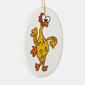 Funny Dancing Rubber Chicken Keramisch Ornament (Rechts)