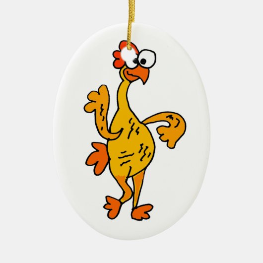 Funny Dancing Rubber Chicken Keramisch Ornament (Voorkant)
