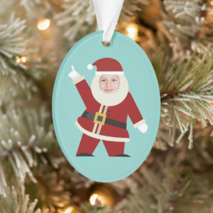 Funny Dancing Santa Photo Holiday Ornament