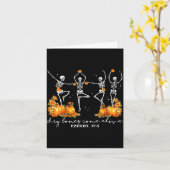 Funny Dancing Skeleton Dry Bones Come Alive Hallow Kaart (Gele Bloem)