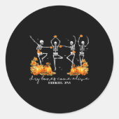 Funny Dancing Skeleton Dry Bones Come Alive Hallow Ronde Sticker (Voorkant)