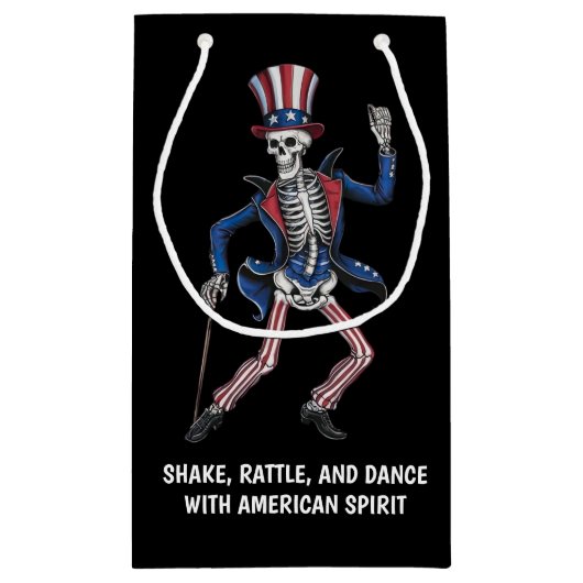 Funny Dancing Skeleton Klein Cadeauzakje (Achterkant)