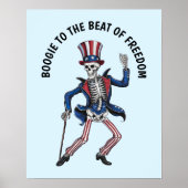Funny Dancing Skeleton Poster (Voorkant)