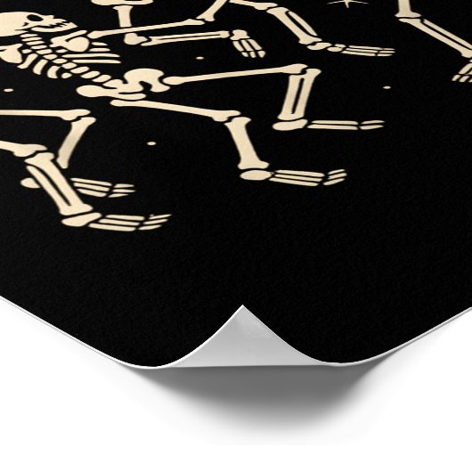 Funny Dancing Skeletons Dance Halloween Costume Ad Poster (Hoek)