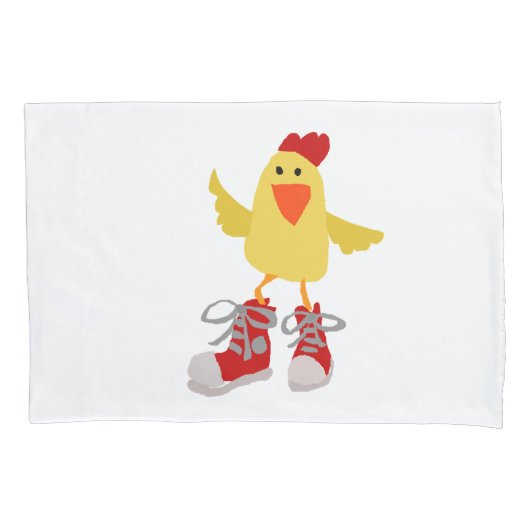 Funny Dancing Yellow Chicken Kussensloop (Voorkant)