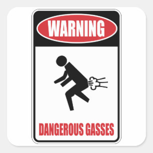 Funny Dangerous Gasses Vierkante Sticker