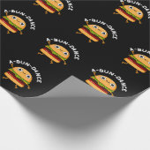 Funny Dansende Burger Pun Dark BG Cadeaupapier (Hoek)