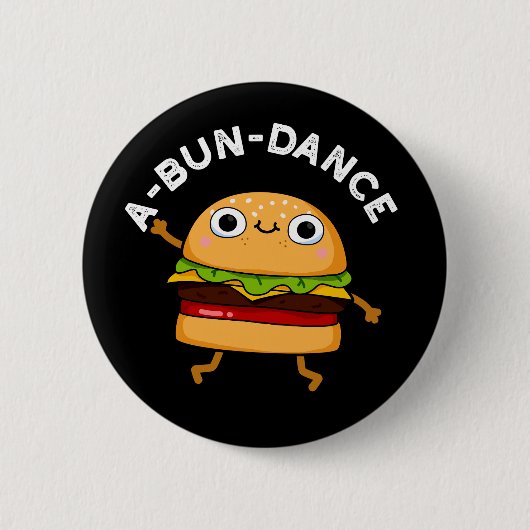 Funny Dansende Burger Pun Dark BG Ronde Button 5,7 Cm (Voorkant)