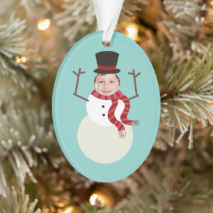 Funny Dansende Snowman Foto Holiday Ornament