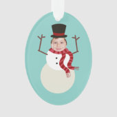 Funny Dansende Snowman Foto Holiday Ornament (voorkant)