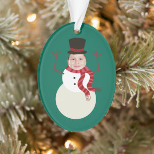 Funny Dansende Snowman Foto Holiday Ornament