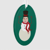 Funny Dansende Snowman Foto Holiday Ornament (voorkant)