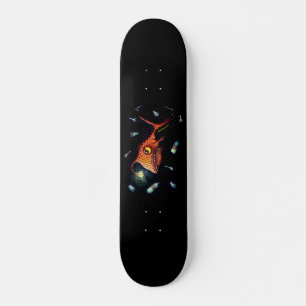 Funny Dark Anglerfish against Plastic Pollution Skateboard