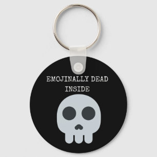 Funny dark skull emoji sleutelhanger