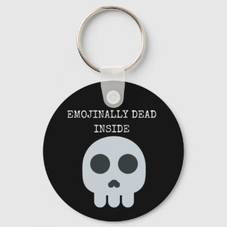 Funny dark skull emoji sleutelhanger