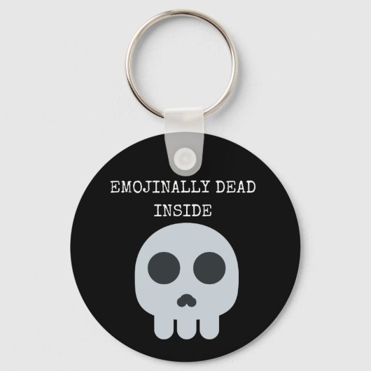 Funny dark skull emoji sleutelhanger (Voorkant)