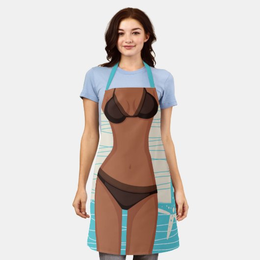 Funny Dark Tan Bikini GIrl Schort (Gedragen)