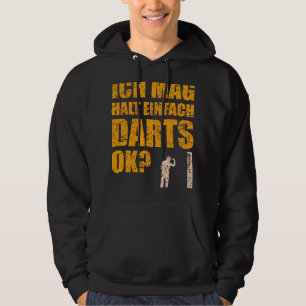 Funny Darts Gezegde Dart Speler met Dartboard Hoodie