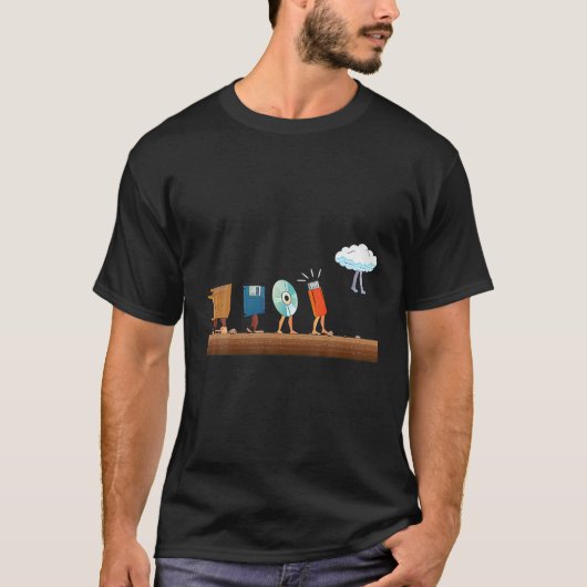 Funny Data Storage Evolution Cloud Computing Progr T-shirt (Voorkant)