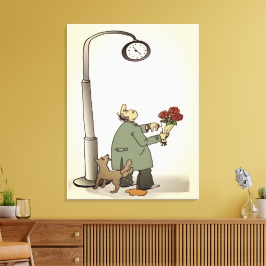 Funny "Dating" Stretched Canvas print (Insitu (Woonkamer))