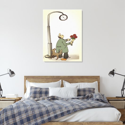 Funny "Dating" Stretched Canvas print (Insitu (Slaapkamer))