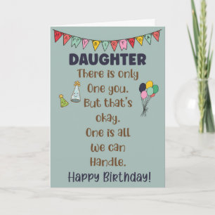 Funny Daughter Birthday Kaart