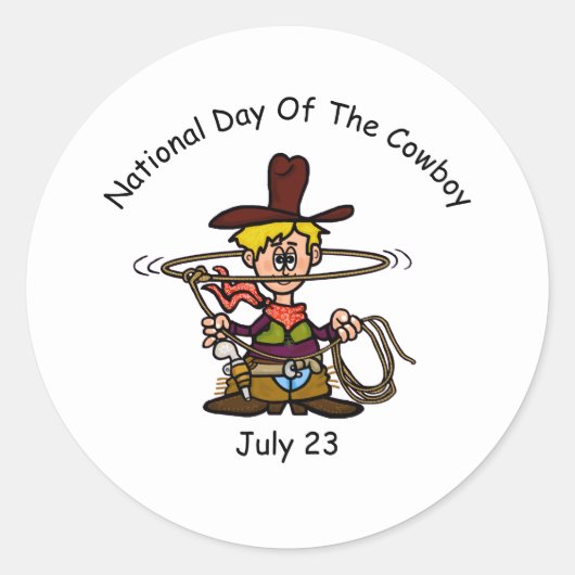 Funny Day of the Cowboy Sticker (Voorkant)