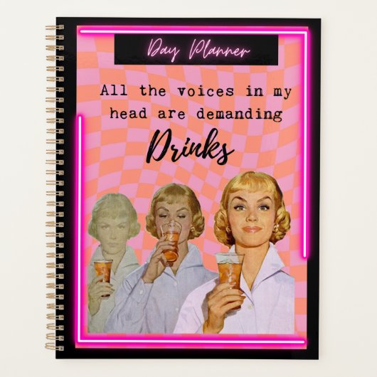 Funny Day Planner/Journal For Women Sassy-Drinks (Devant)