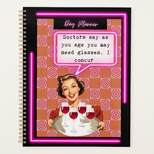 Funny Day Planner/Journal For Women Sassy-Glasses Planner (Voorkant)