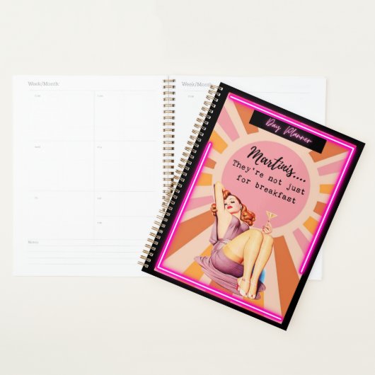 Funny Day Planner/Journal For Women Sassy-Martinis Planner (Display)