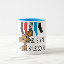 Funny de heer Steal Your Socks Chihuahua mok