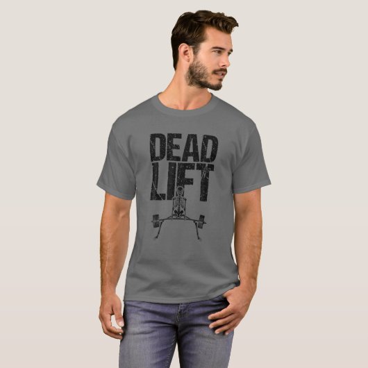 Funny Deadlift Skelet Fitness Cool Weeggewicht L T-shirt (Voorkant volledig)
