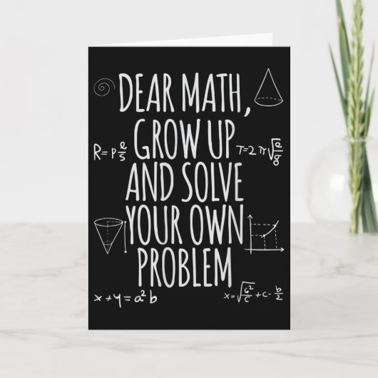 Funny Dear Math Grow Up Quote Problem Solver Kaart (Voorkant)