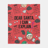 Funny Dear Santa I Can Explain Naughty Christmas Fleece Deken (Voorkant)