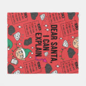 Funny Dear Santa I Can Explain Naughty Christmas Fleece Deken (Voorkant (Horizontaal))
