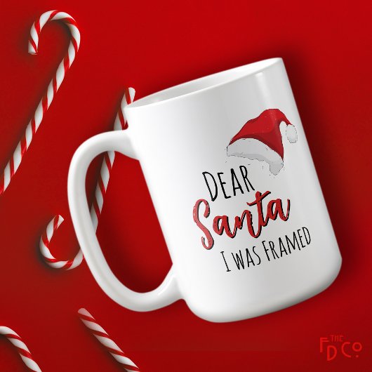 Funny Dear Santa (I was Framed) Customizable Koffiemok
