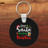 Funny Dear Santa Just Bring Bourbon Christmas Paja Sleutelhanger (Voorkant)