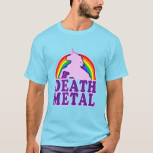 Funny Death Metal Unicorn Rainbow ( blik) T-shirt