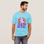 Funny Death Metal Unicorn Rainbow ( blik) T-shirt (Voorkant volledig)