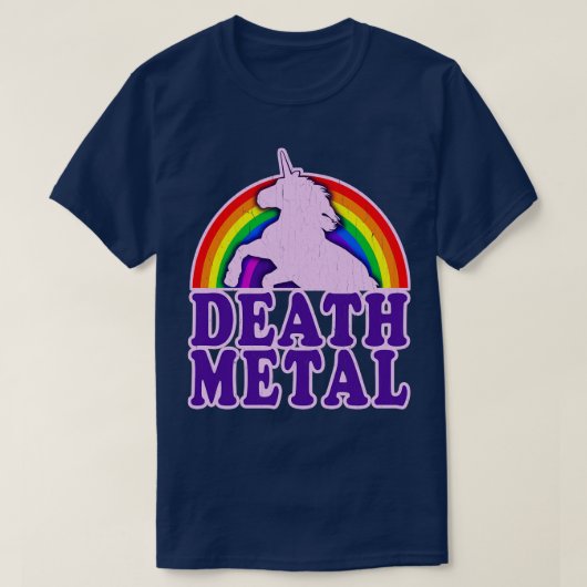 Funny Death Metal Unicorn Rainbow T-shirt (Design voorkant)