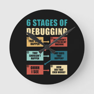 Funny Debugging Programmer Gift Coding Lover Ronde Klok