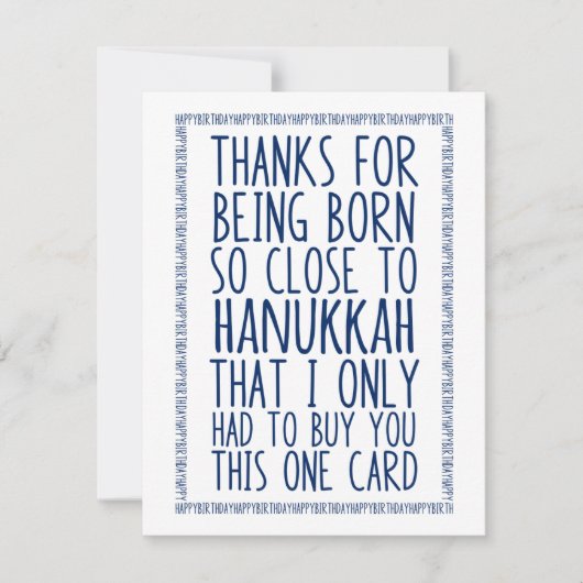 Funny December Birthday en Hanukkah Combination (Voorkant)