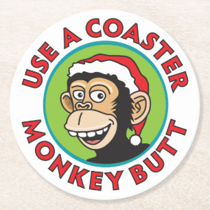 Funny December Ronde Kartonnen Onderzetter