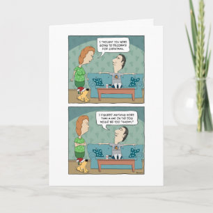 Funny Decorting the Dog Kerstmis Feestdagen Kaart