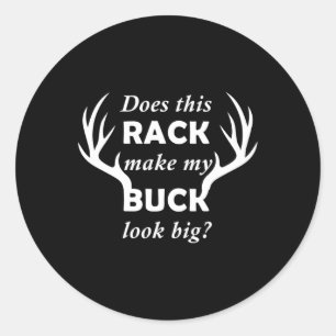 Funny Deer Hunter Rack Big Buck Ronde Sticker