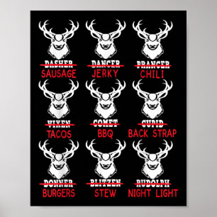 Funny Deer Hunter T-shirt Mannen Hunter Chri Poster
