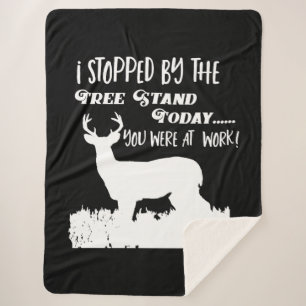 Funny Deer Hunting Mannen Black en White Hobby Sherpa Deken