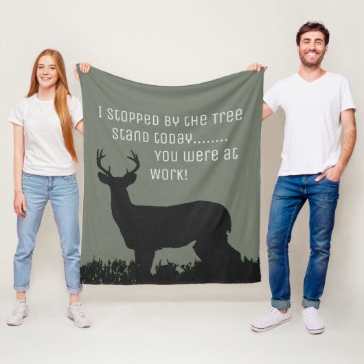 Funny Deer Hunting Tree Blanket Fleece Deken (In situ)